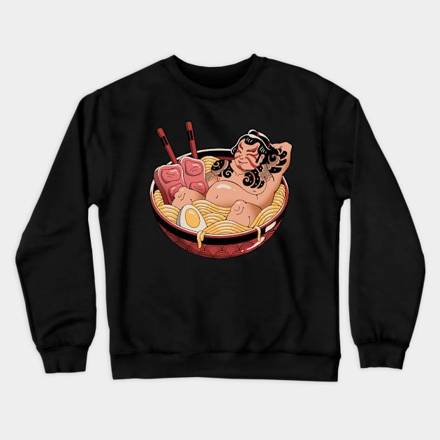 Sumo Ramen Crewneck Sweatshirt by Vincent Trinidad Art